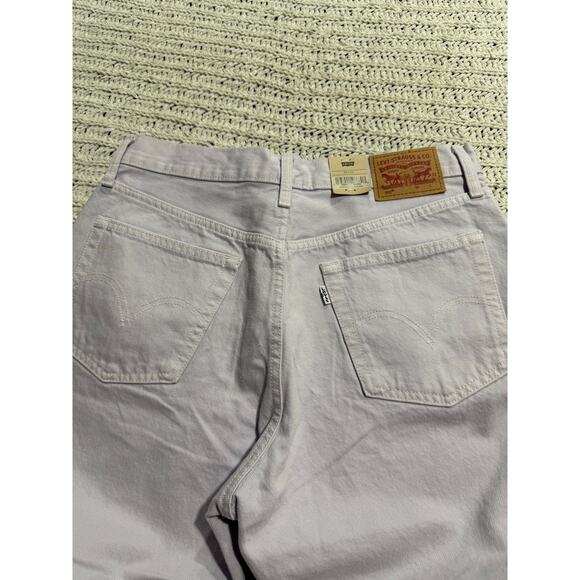 NWT Levis 501 Crop Jeans Womens 29 x26 Light Lilac Purple Raw Hem Straight Leg - Picture 7 of 14